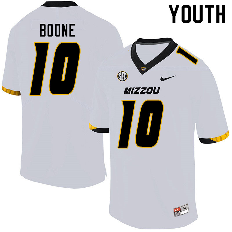Youth #10 C.J. Boone Missouri Tigers College Football Jerseys Sale-White